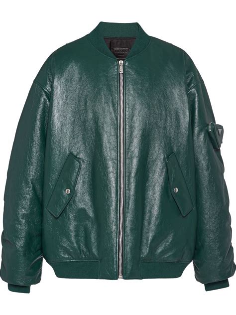 prada bomber jacket men's|Prada nappa leather bomber jacket.